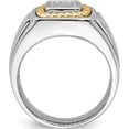 thumbnail image 2 of Sterling Silver With 10K Yellow Gold Men's Dia. Ring (Size 11) Made In India qr5107-11, 2 of 5