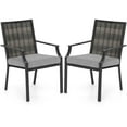 thumbnail image 1 of Costway Patio Wicker Chairs Set of 2 Stackable Rattan Armchairs with Removable Cushions, 1 of 8