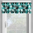 thumbnail image 2 of Ambesonne Geometric Valance Pack of 2, Cold Tones Triangle Print, 42"X12", Seafoam and Grey, 2 of 5