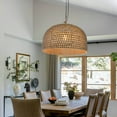 thumbnail image 6 of Arturesthome Japanese Rattan Weaving Kitchen Counter Pendant Light Hemp Rope Chandelier, 6 of 13
