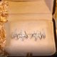 thumbnail image 4 of 100% nuevo, 2 piezas de pendientes de garra de cristal brillante, piercing para orejas con forma de aguja, regalo de San Valentín, plata, negro, código de producto 64523, negro, 4 of 4