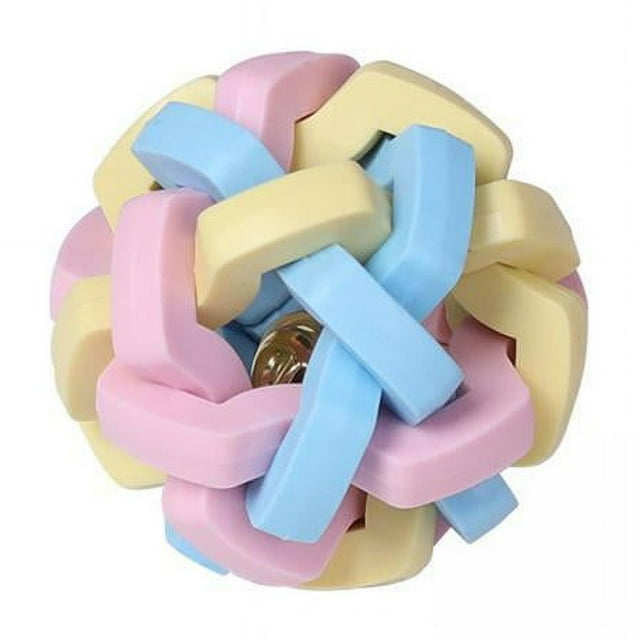 2x Juguetes para Perros Pelotas para Perros, Pelotas de Goma Hinchables Coloridas con Campana en El Interior, Pelotas para Masticar Mascotas Juguetes 2 piezas