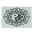 thumbnail image 1 of Ying Yang Cutting Board, Mandala Circle Floral Style Design Bohemian Print Yoga Arts, Decorative Tempered Glass Cutting and Serving Board, Small Size, Black White, by Ambesonne, 1 of 1
