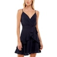 thumbnail image 2 of Trixxi Womens Juniors Ruffled Mini Fit & Flare Dress, 2 of 4
