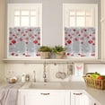 thumbnail image 4 of Grey Red Christmas Balls Kitchen Curtains Sets for Windows 36 Inch Length, Xmas Snowflake Rod Pocket Window Treatments Tier Curtains and Valances Set for Bedroom/Bathroom, 4 of 6
