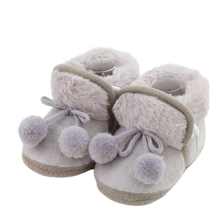 

Infant Winter Snow Boots Plush Bobble Decorated Boots Warm Shoes
