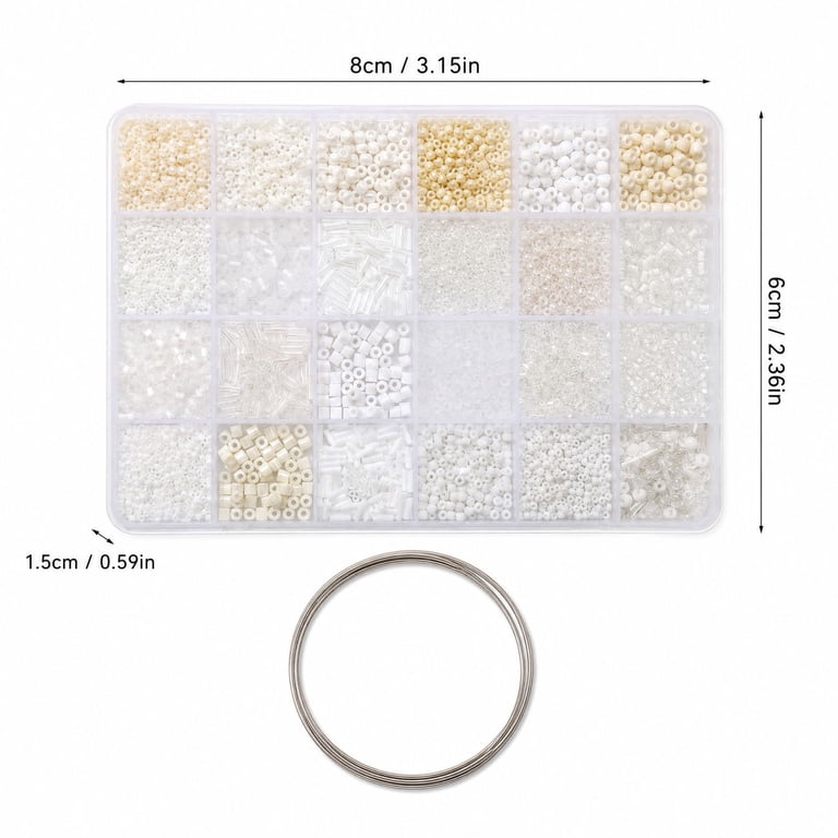 Bead Storage Box DIY Jewelry Making Kit 24-Compartment Set with Glass ...