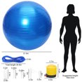 thumbnail image 2 of EEEkit Exercise Yoga Ball, Heavy Duty AntiBurst Fitness Ball Chair with Pump for Home Office, Blue 21.6in, 2 of 5
