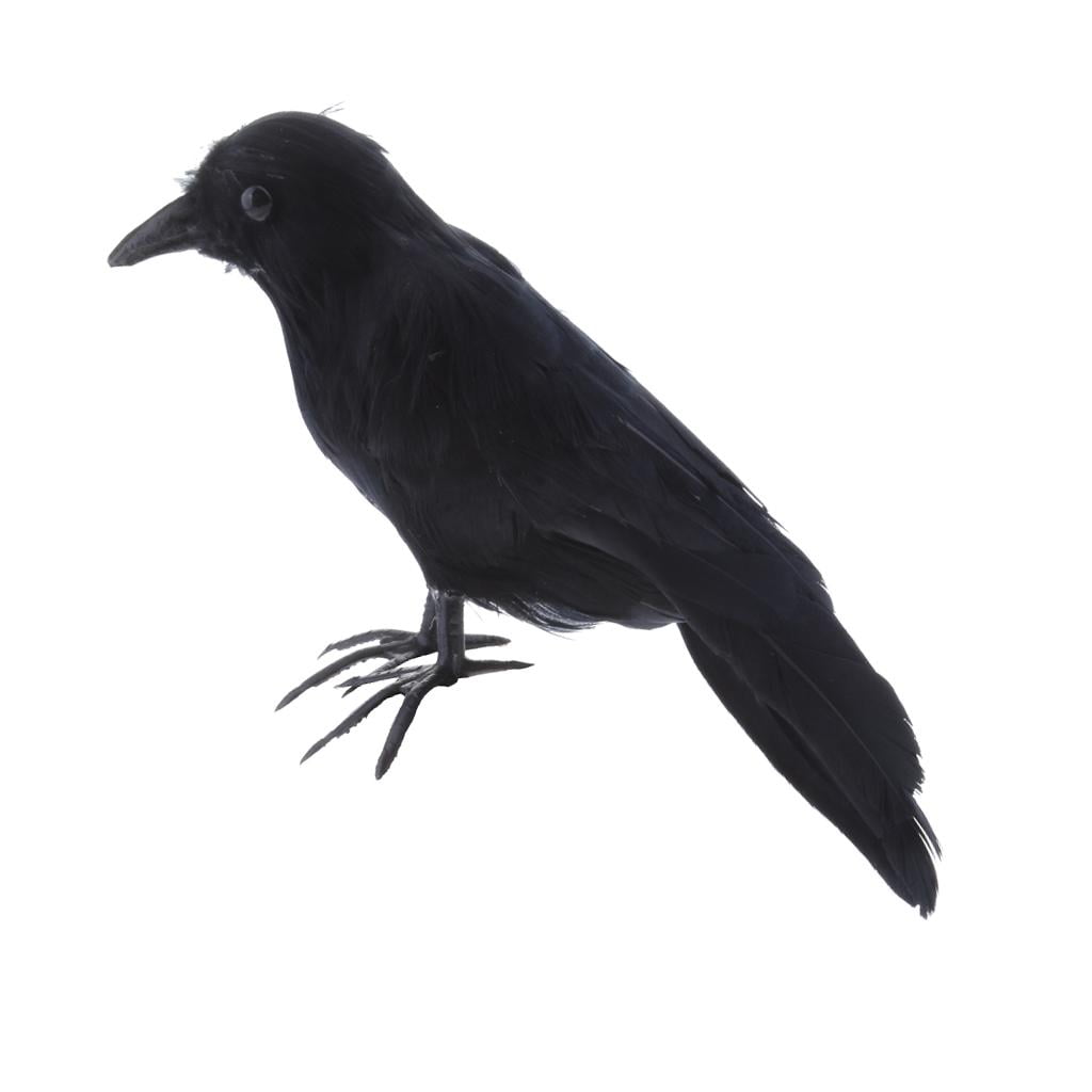 FUUNY Artificial Crow Black Bird Garden Decor Halloween Decoration Props 
