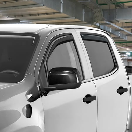 CLIM ART in-Channel Incredibly Durable Rain Guards for Chevrolet (Chevy) Colorado/GMC Canyon 2015-2022 Crew Cab, Original Window Deflectors, Vent Window Visors, Vent Deflector, 4 pcs. - 615082LP