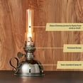 thumbnail image 2 of Kings County Tools 9” Oil Lamp with Nickel Body and Glass Chimney - Extra-Bright Hurricane Lantern, 2 of 6
