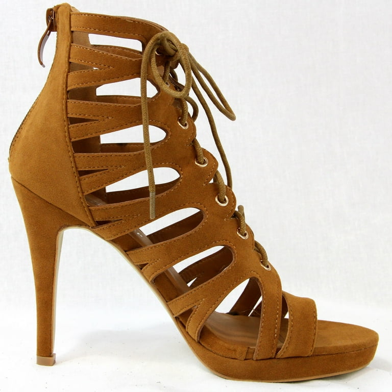 Tan heeled hotsell gladiator sandals