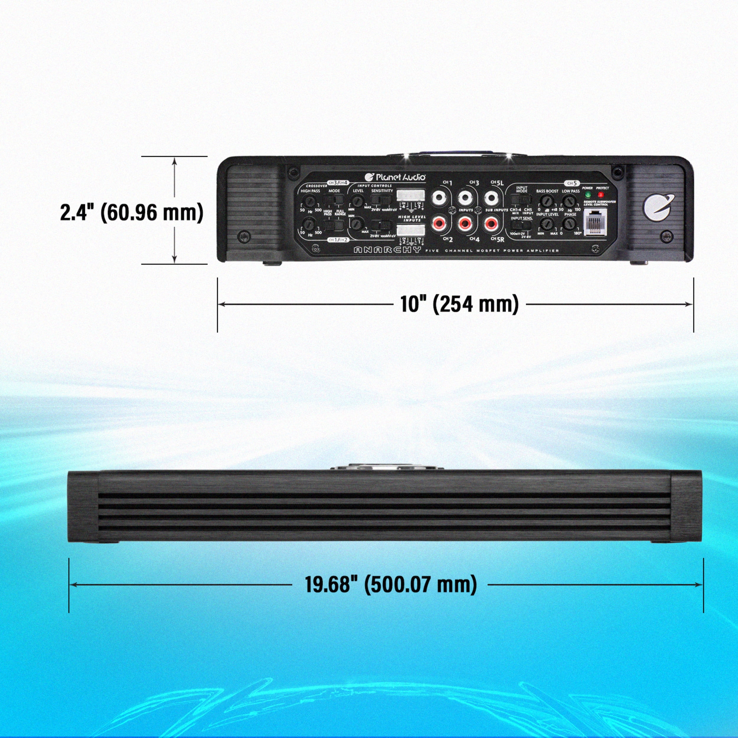 Planet Audio AC1800.5 1800 Watt 5 Channel Car Amplifier, Full Range, Bridgeable