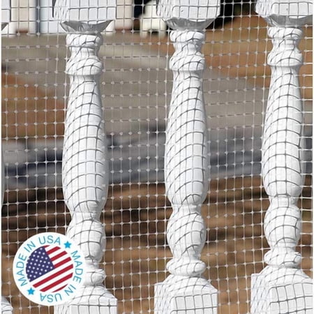 KidKusion Deck Guard for Banister and Deck Railings, Polypropylene Plastic, 16 ft, Clear Color