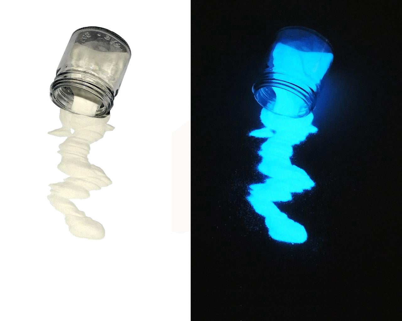 Miss Pigments SKY BLUE Glow in The Dark Powder - Glowing Mica Pigment Colorant for Epoxy - Resin - Candle Making - Nail Polish - Non-Toxic