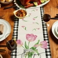thumbnail image 5 of Cinvoph Christmas Table Runner Plaid Flower Table Runners Xmas Seasonal Holiday Table Decorations for Dinning Home Party Decor 13"x72", 5 of 6