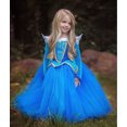 thumbnail image 3 of Vestido de princesa Vestido de Frozen Vestido de niña Vestido de malla de manga larga Vestido de rendimiento peludo, 3 of 4