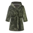 thumbnail image 2 of Bixock Unisex Toddler Robe for Girls Boys Hooded Robe Kids Fleece Bathrobe Children Loungewear Long Sleeve Flannel Solid Color Western Indoor Outfit for Multiple Ages Fall Winter Sleepwear, 2 of 6