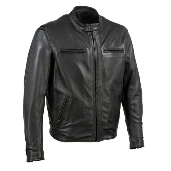 Milwaukee Leather USA MADE MLJKM5001 Men's Black 'Road Racer' Premium Leather Motorcycle Jacket - 48