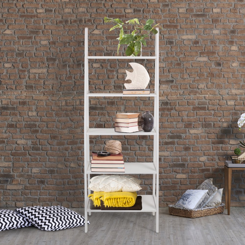 Casual Home 5-Shelf Ladder Bookcase - White - Walmart.com - Walmart.com