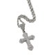 thumbnail image 5 of Trendy Zircon Necklace Jewelry con cadena de acero inoxidable para fiesta Aniversario Cóctel Regalos Niñas Colgante Altura 4.4CM , Blanco B-Blanco Fernando Collar con una cruz, 5 of 6