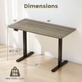 thumbnail image 3 of Costway 48" x 24" Electric Standing Desk with LED Display 2 Memory Height Settings for Home Gray+Black, 3 of 9