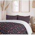 thumbnail image 6 of Ambesonne Floral Duvet Cover Sets, Forest Roses Autumn Leaves, 2-Queen, Indigo Coral Dark Tan, 6 of 7