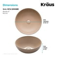 thumbnail image 5 of KRAUS Viva Round Beige Porcelain Ceramic Vessel Bathroom Sink, 16 1/2 in. D x 5 1/2 in. H, 5 of 14