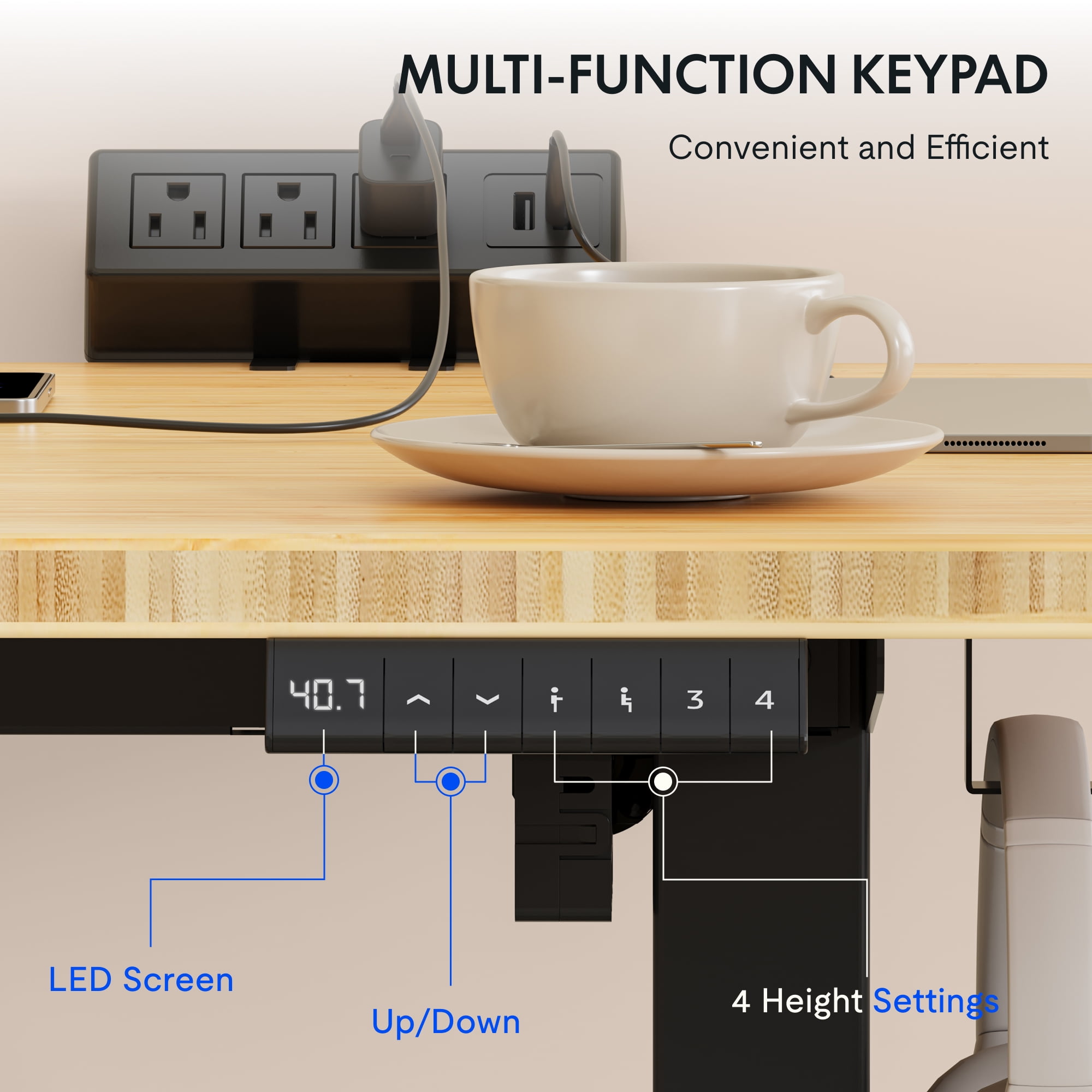 Flexispot 55"x28" Erogonomic Home Office Height Adjustable Standing Desk Bamboo Desktop Computer Desk