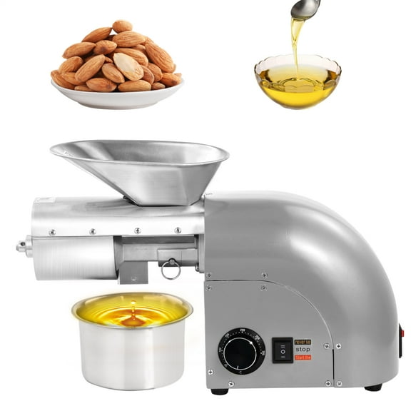 Commercial 1800W Oil Press Machine, Temperature Control 32°F-572°F Cold/Hot Press for Artisan Coconut Oil & Cocoa Butter Production (Gray)
