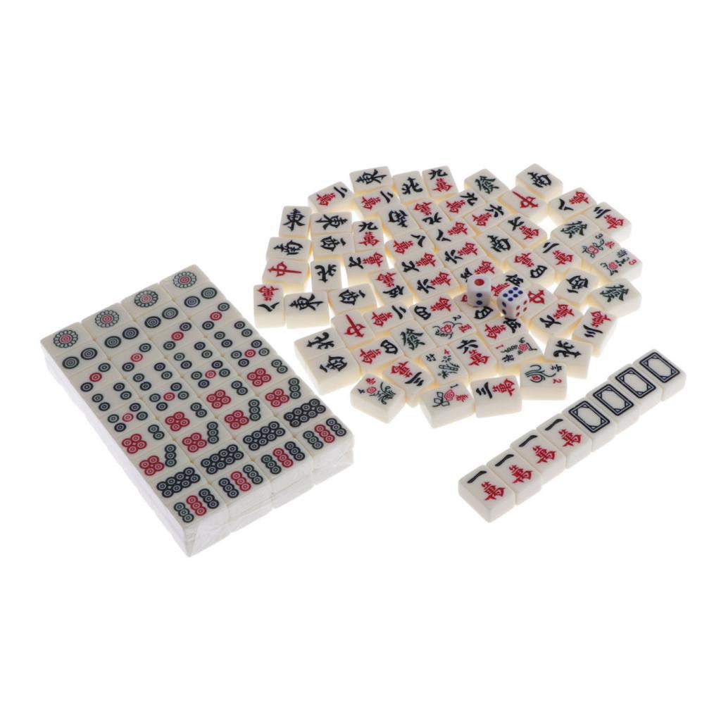 LeeQinersw Chinese Travel Mahjong Set with Case, Mini Mah Jongg for Family Fun Compact Size