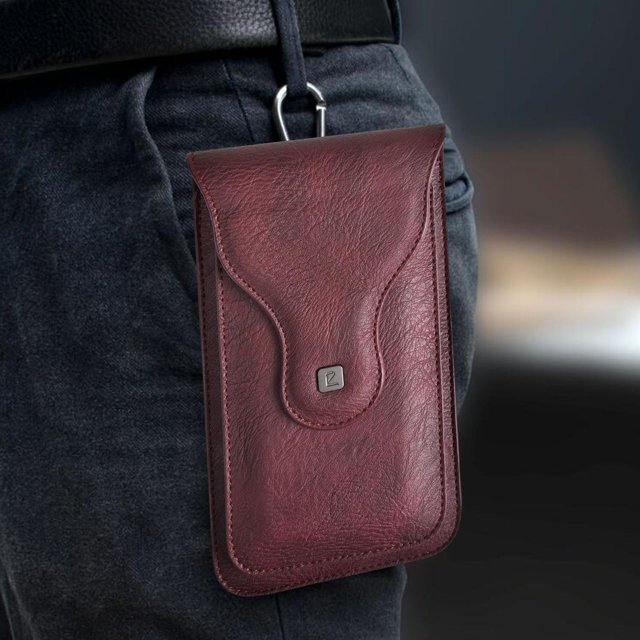 Funda para teléfono con cierre magnético Funda para teléfono Cartera para cinturón Cuero rojo Colcomx Funda para teléfono