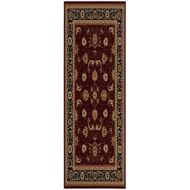 Rug Branch Majestic Collection Traditional Doormat Area Rug Entrance Floor Mat (2x6 feet) - 2'3" x 6', Red
