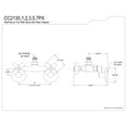 thumbnail image 2 of Kingston Brass CC2131PX Vintage Wall-Mount Tub Filler Faucet with Riser Adapter in Polished Chrome, 2 of 4