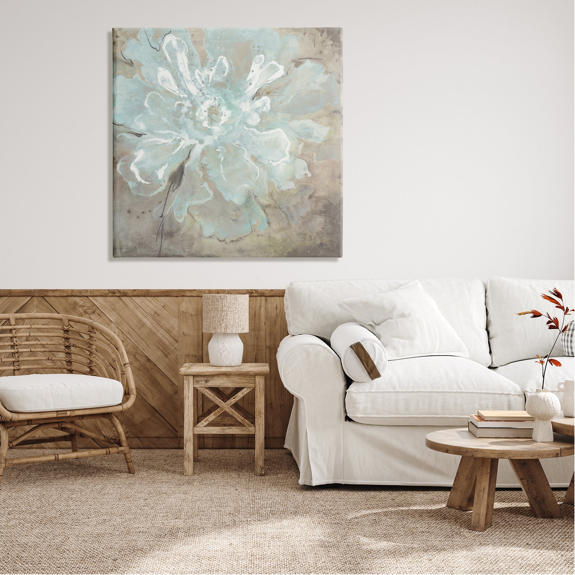 Stupell Industries Abstract Country Flower Botanical & Floral Painting Gallery Wrapped Canvas Print Wall Art, 36 x 36