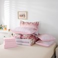 thumbnail image 6 of jejeloiu Geometric Stripes 7pcs Bedding Comforter Set,Rustic Flower Floral Queen Bedding Sets,Pink Lines Queen Sheet Sets For Girls,Microfiber Bedroom Decor Reversible, 6 of 8