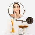 thumbnail image 6 of OVENTE 9" Wall Mount Makeup Mirror, 1X & 10X Magnifier, Adjustable Spinning Double Sided Round Reflection, Extend, Retractable & Folding Arm, Bathroom & Vanity Décor, Antique Bronze MNLFW90ABZ1X10X, 6 of 10