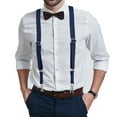 thumbnail image 7 of Buyless Fashion Trucker Suspenders for Men - 48" Elastic Adjustable Straps 1" - X Back Utility Braces - 5149-Navy, 7 of 7