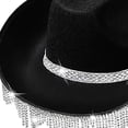 thumbnail image 3 of Sombrero de vaquero con borlas y diamantes de imitación Fernando para caballero negro, 3 of 8