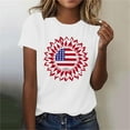 thumbnail image 4 of Womens Graphic T Shirts Womens American Flag Shirts Cute Printed 4th of July T-Shirt Patriotic Graphic Tees Independence Day Crew Neck Short Sleeve Summer Tops New White S, 4 of 7