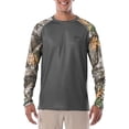 thumbnail image 2 of Guy Harvey Men's Raglan Sleeve Sun Protection Top Large Dark Shadow/Jumping Bass, 2 of 2