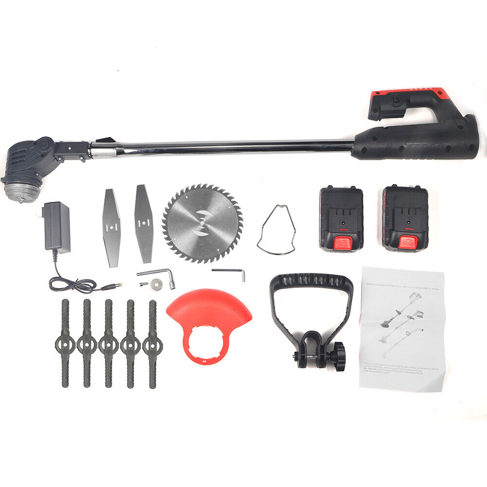 G·PEH Electric Weed Eater Lawn Edger Cordless Grass String Trimmer Cutter 24V &Battery