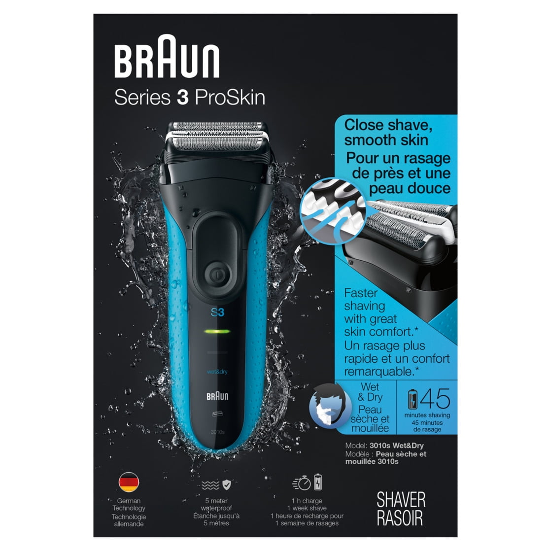 脱毛・除毛 BRAUN Series 3 ProSkin 3010s Wet&Dry Braun Men's Series 3 ProSkin Electric Razor Shaver with Protective
