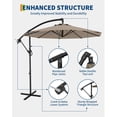 thumbnail image 3 of Kojooin Parasol Déporté d'Extérieur de 10 Pi avec Base en Croix, Grand Parasol de Patio avec Manivelle et Inclinaison Infinie, 3 of 6