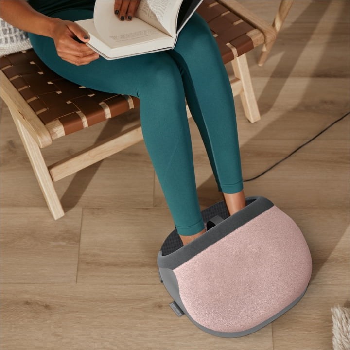 Homedics Soothing Foot Warmer and Massager with Heat, Pink