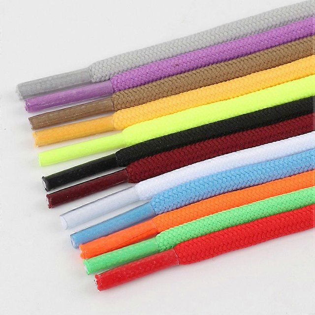 20 Pcs 120cm Round Braided Shoelaces Solid Color Rope Shoe Lace for Sneakers Women Men Sports Running Shoelace (Mixed Color)
