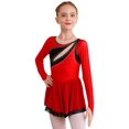 thumbnail image 3 of Miaeowve Robe de Patinage Artistique pour Filles Patinage à Roulettes Danse Ballet Justaucorps Robe Costume de Performance de Danse Rouge 6, 3 of 7