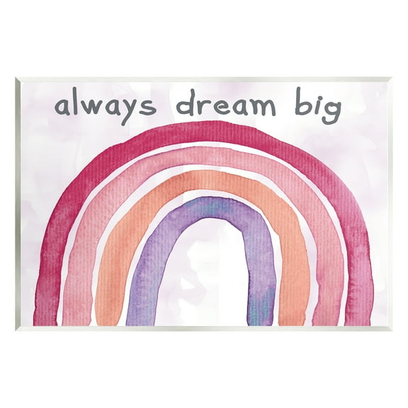 Stupell Industries Always Dream Big Rainbow Landscape Painting Unframed Art Print Wall Art, 15 x 10