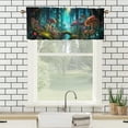 thumbnail image 3 of Enchanted Forest Valance Curtain for Kitchen Cartoon Magic Tale Mushroom Wonderland Window Valance for Living Room Bedroom, Kitchen Valance Rod Pocket Window Curtain 54 by 18 in, 1 Panel, 3 of 6