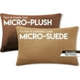thumbnail image 3 of 12" x 20" Cover Only Throw Pillowcase Reversible - Saddle Brown: 2 PCS / 4 Sided. Luxurious, Microsuede/Microplush Fabric - Softest / High Thread Count - Washable, Outstanding Beauty & Comfy, 3 of 9